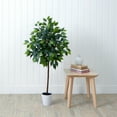 thumbnail image 4 of Nearly Natural 4ft. Artificial Ficus Tree with Decorative Planter, Green, 4 of 4