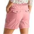 thumbnail image 5 of Taqqpue Cargo Shorts for Women, Elastic High Waist 6 Pockets Shorts Solid Color Summer Shorts for Women Casual, 5 of 10