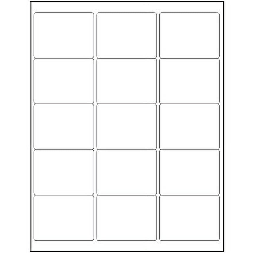 2 5/8" x 2" White Rectangle Laser Labels - 1500 Per Case