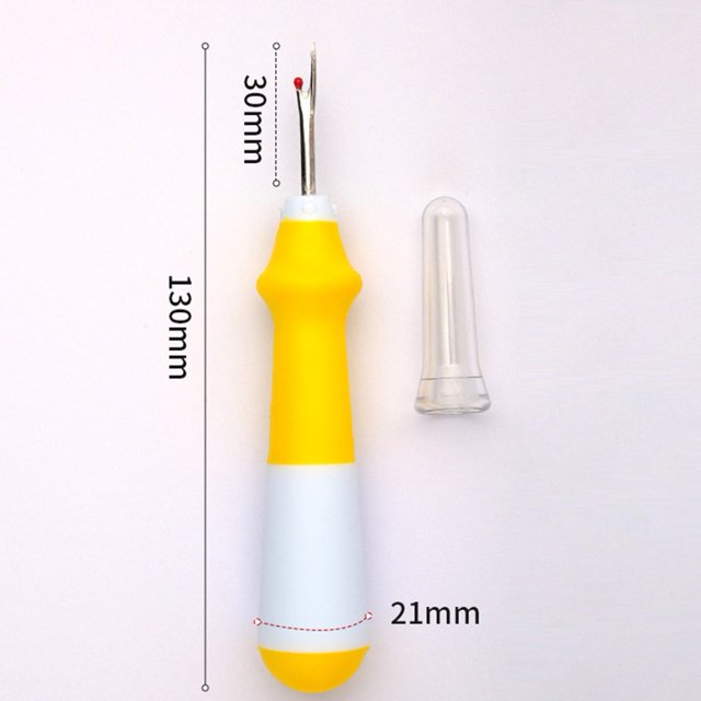 BUYISI Convenient And Comfortable Grip Ergonomic Design Seam Ripper Cross Stitch Sewing Thread Remover Needlework Tool Yellow