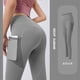 thumbnail image 4 of Nuevos pantalones deportivos de cintura alta con bolsillos para mujer, pantalones deportivos para correr, pantalones de yoga para entrenamiento y secado rápido, 4 of 5