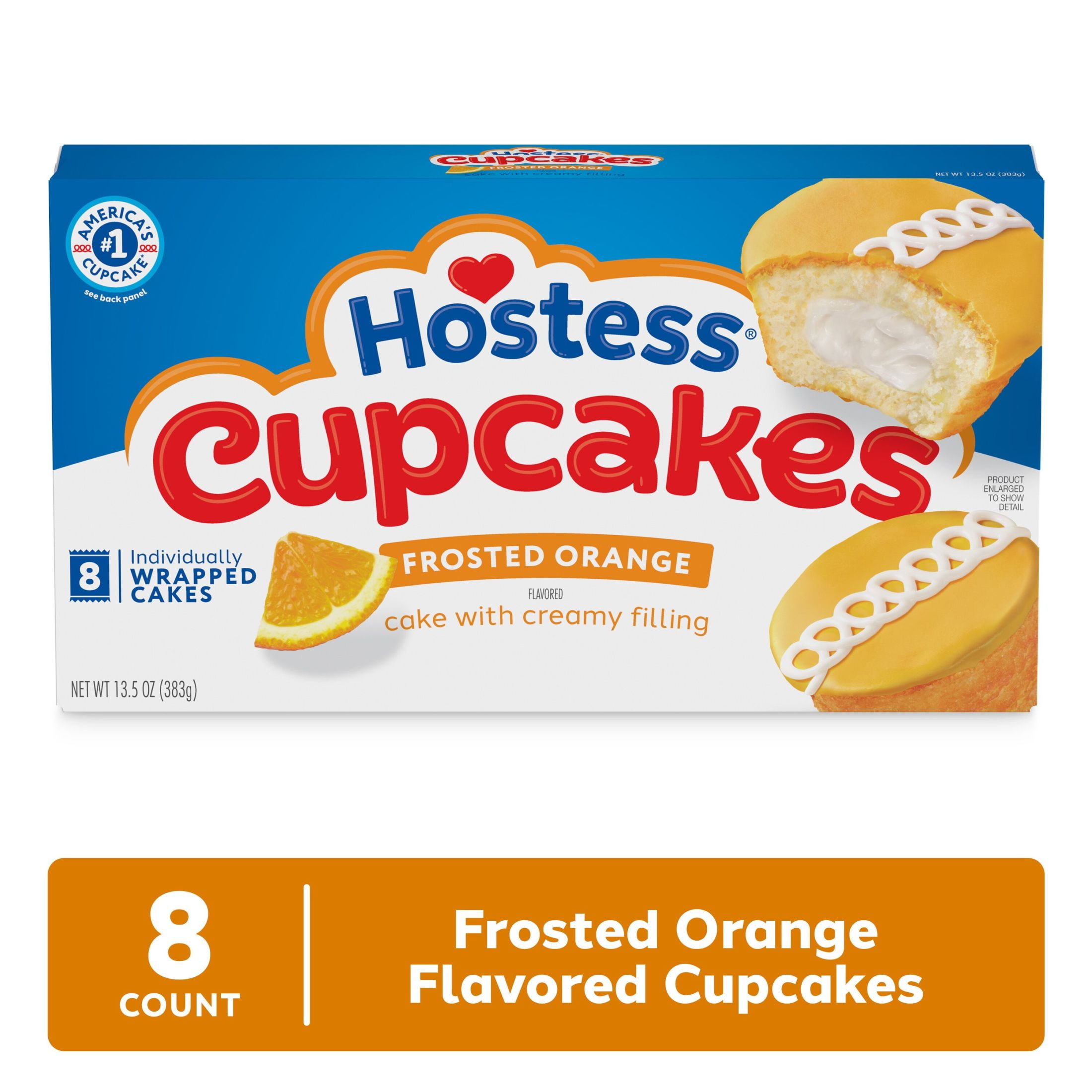(3 pack) Hostess Cupcakes, Orange Flavored Snack Cakes, 13.5 oz Box (8 Ct.)