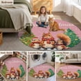 thumbnail image 5 of Round Rugs 8Ft, Pink Squirrels Christmas Round Area Rug Washable Indoor Throw Carpet, Xmas Tree Winter Snowflake Large Non Slip Circle Rug for Kids Room RV Home Decor Aesthetic, 5 of 8
