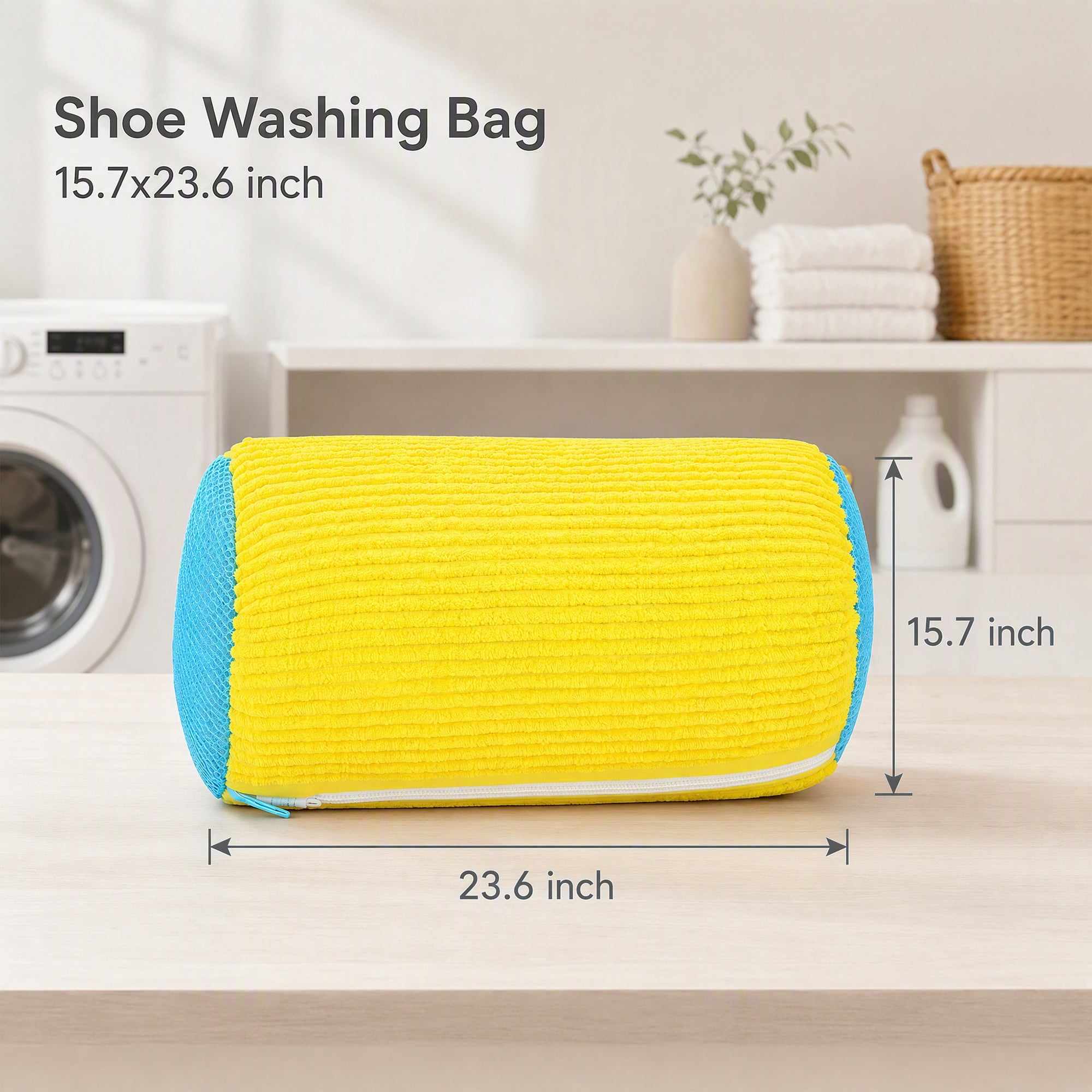 Unique Bargains 2Pcs Shoe Bag Zippered Shoe Protector Bag Yellow A 15.7" x 23.6"