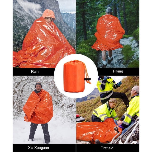 Saco de dormir de emergencia impermeable ultraligero térmico saco de dormir alargado PE película de aluminio manta de supervivencia para acampar al aire libre senderismo