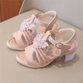 thumbnail image 6 of ITSAME Girls Sandals, Adjustable Strap Low Block Heel Open Toe Kids Fashion Party Princess Shoes Pink 13M(Little Kids), 6 of 6