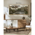 thumbnail image 3 of Drsoum Large 20x40in Natural Framed French Town Country Vintage Wall Art Landscape Painting Retro Countryside River Scenery Farmhouse Kitchen Living Room Decor, 3 of 7
