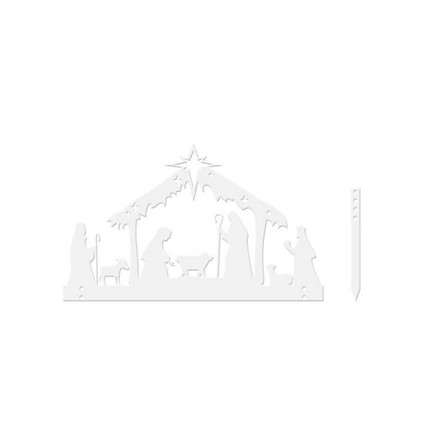 Metal outdoor nativity scene silhouette yard sign for christmas, black Metal Outdoor Nativity Scene Silhouette Yard Sign for Christmas, Black