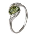 thumbnail image 3 of Sterling Silver and Baltic Green Amber Ring "Estelle", 3 of 6