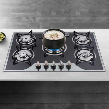 Cook Top 30 Inch Stainless Steel Built-in 5 Burners Stove LPG/NG Gas Cooker Hob for Homes or Restaurants