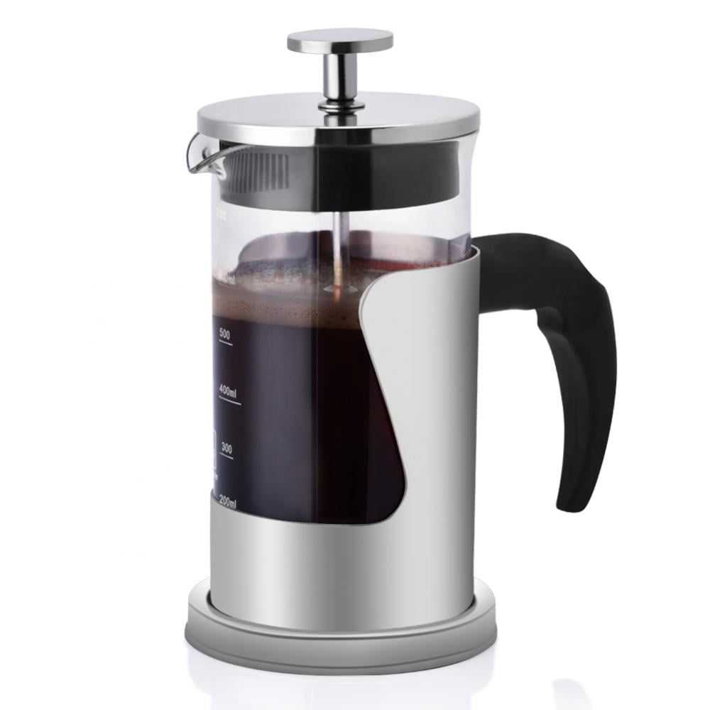 HURRISE 350ML 304 Stainless Steel & Glass Heat Resistant French Press Coffee & Tea Makers Pot