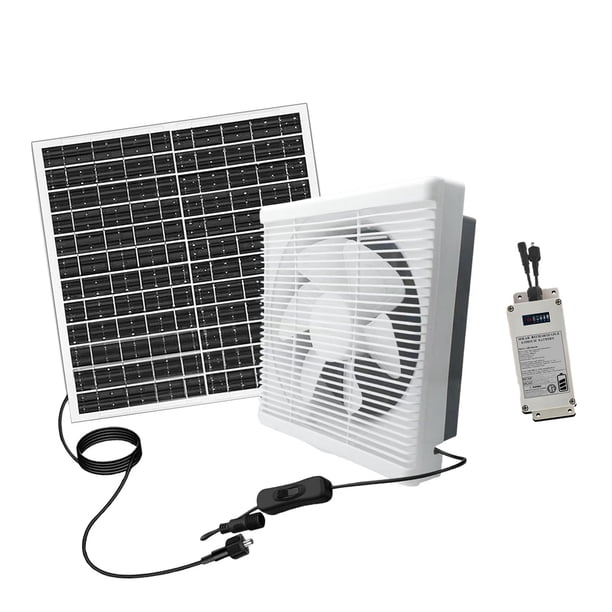 Ventilador solar de 40 dB, silencioso, para sótanos y baños. 6 pulgadas
