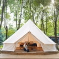 thumbnail image 2 of Outdoor Waterproof 4-Season  Cotton Canvas Yurt Tent 5M/16.4ft Bell Tent With Stove Hole (Side Wall), For Family Glamping, 2 of 10