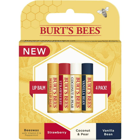 Burt's Bees 100% naturels Hydratants Baume à Lèvres, 0,15 oz, 4 count