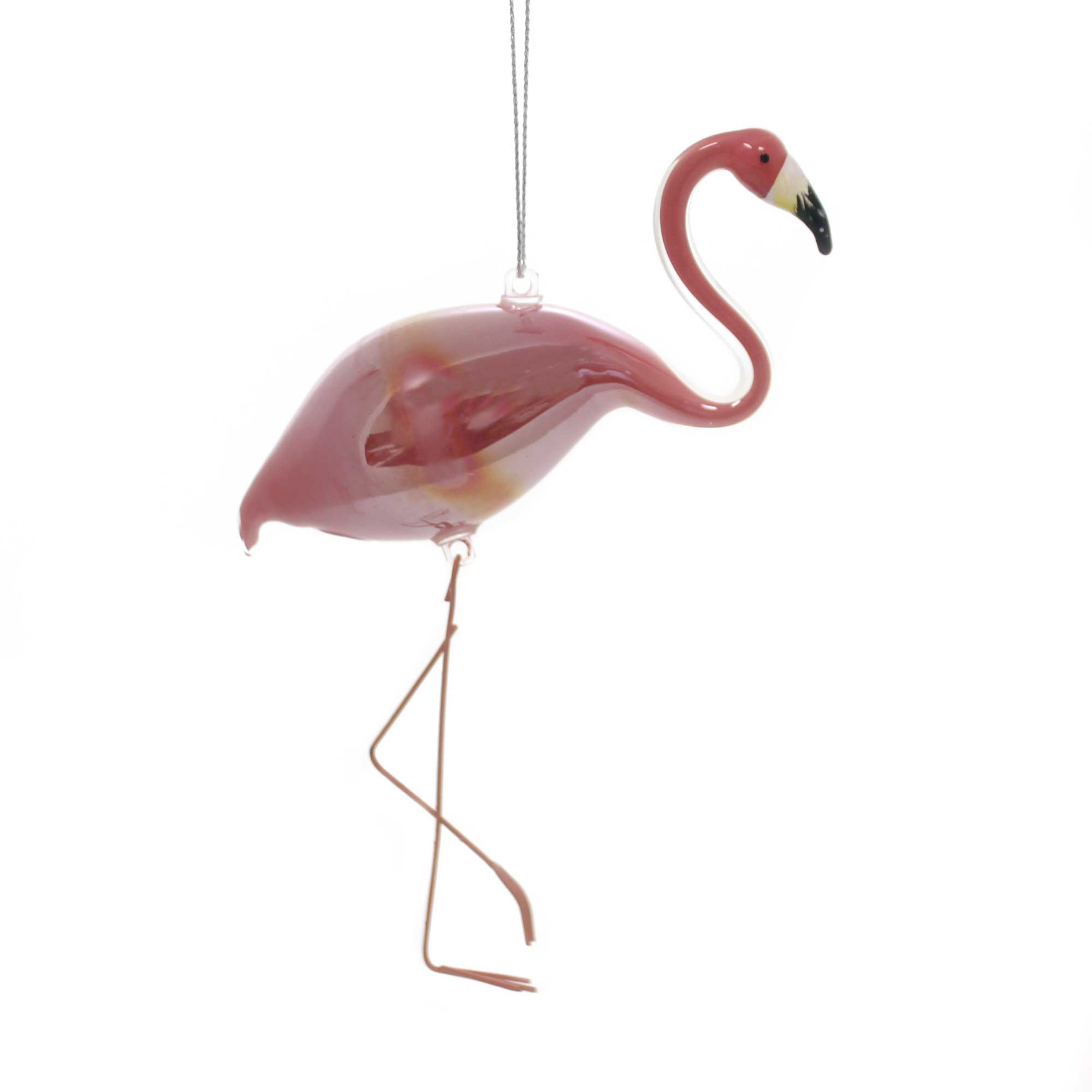 Holiday Ornaments IRIDESCENT FLAMINGO Glass Ocean Whimsical 2020180308