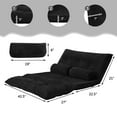thumbnail image 2 of Gymax Floor Sofa Bed 6-Position Adjustable Sleeper Lounge Couch with 2 Pillows Black, 2 of 10