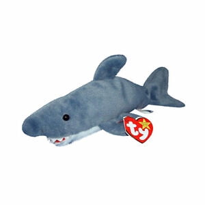 TY Beanie Baby Crunch Shark Plush Blue Retired 10" Kids Toy Rare Fun White Ocean 