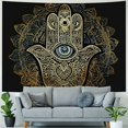 thumbnail image 4 of GOSMITH Black Mandala Tapestry Wall Hanging Bohemian Spiritual Room Decor Tapestries for Bedroom Aesthetic Good Luck Hand Posters for Party Dorm Living Room Painting, 4 of 6