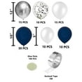 thumbnail image 2 of Balloon Arch kit Balloon Garland - Strong Thick Balloons, Metallic Silver, Light Grey, White&Clear/Chrome Confetti, Birthday Party Decor, Decorations 4 Parties, DIY Wedding Decorations (Navy, 2 of 5