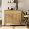 thumbnail image 2 of 31.5" Wooden Reeded Sideboard with Doors and Drawer, Modern Credenza Storage Cabinet for Kitchen, Dining Room, 2 of 7