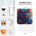 thumbnail image 6 of Yiaed Colorful Feather Owl Print Leather Coasters for Drinks - Cup Coasters Coffee Table Kitchen Table Bar, Home & Office Gifts Handmade Drink Coasters-Square, 6 of 6