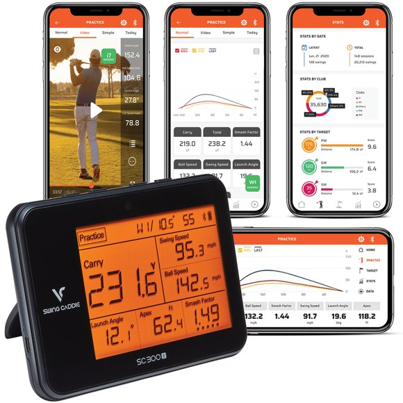 Monitor de lanzamiento de golf Voice Caddie SC300, analizador de swing