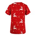 thumbnail image 3 of Snorda Hauts de Sarrau pour Femmes Manches Courtes Col en V Hauts Uniforme Noël Imprimé Poches Blouse Soins Infirmiers, 3 of 4