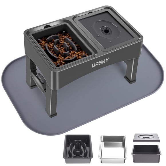 Juego elevado 3 en 1 para perros UPSKY con tapete 61x40 cm gris