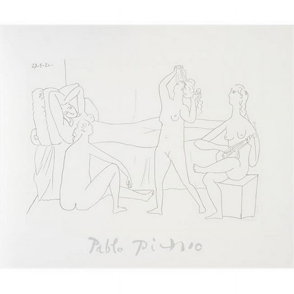 Pablo Picasso  Quatre nus au harem - Black- White - 29 In. x 22 In.