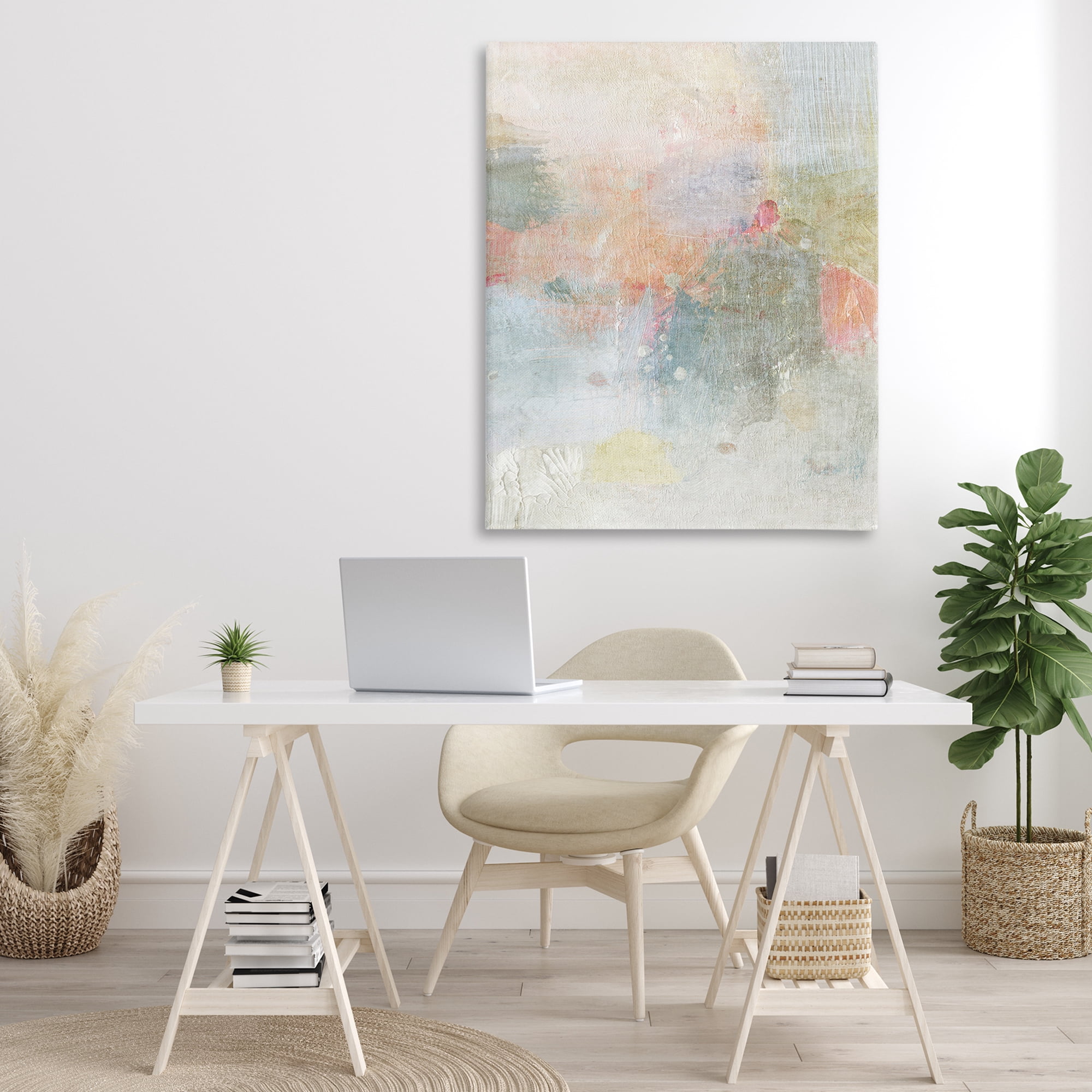 Stupell Industries Subtle Transitioning Abstract Abstract Painting Gallery Wrapped Canvas Art Print Wall Art, 36 x 48