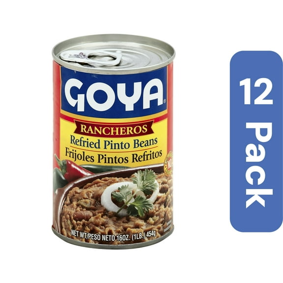 Goya Refried Ranchero Beans 16 oz (Pack of 12)