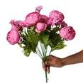thumbnail image 5 of Pnellth European Style Vivid Simulated Peony Bouquet Long-Lasting 13 Head Artificial Peony Flower DIY Art Craft Wedding Home Decoration, 5 of 8