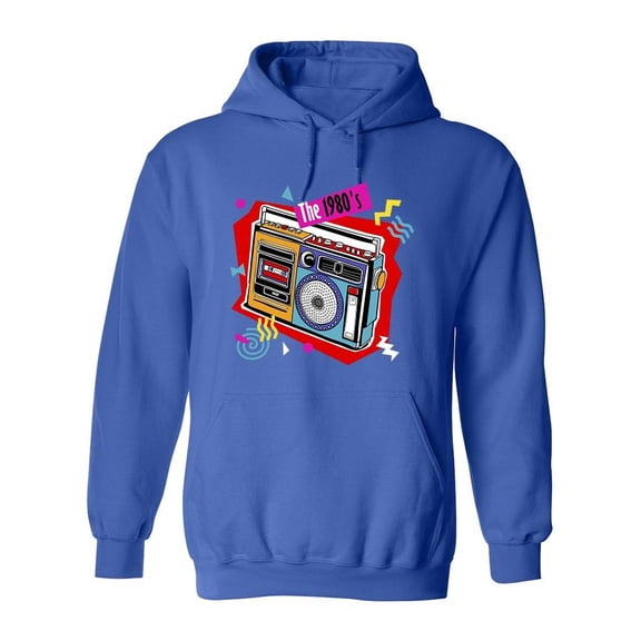 The 1980's Boombox Hoodie Men -Image by Shutterstock, Male Small