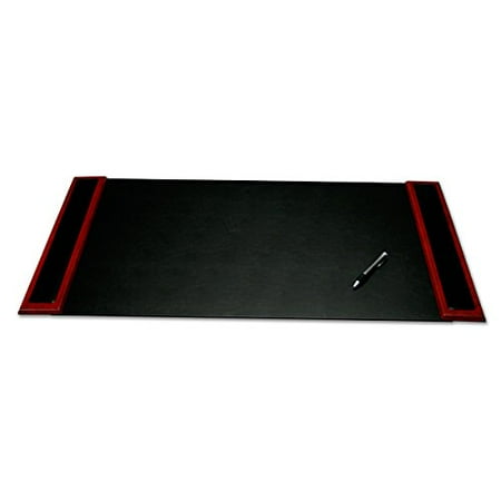 Dacasso Rosewood And Leather Desk Pad With Side Rails 34 By 20