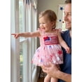 thumbnail image 6 of BemeyourBBs Toddler Baby Girls 4th of July Outfit Newborn Baby Girl Patriot Independence Day Romper Dress Summer Clothes USA Flag Embroidery Sleeveless Tie-up Smocked Dress Jumpsuit Bodysuit Playsuit, 6 of 9