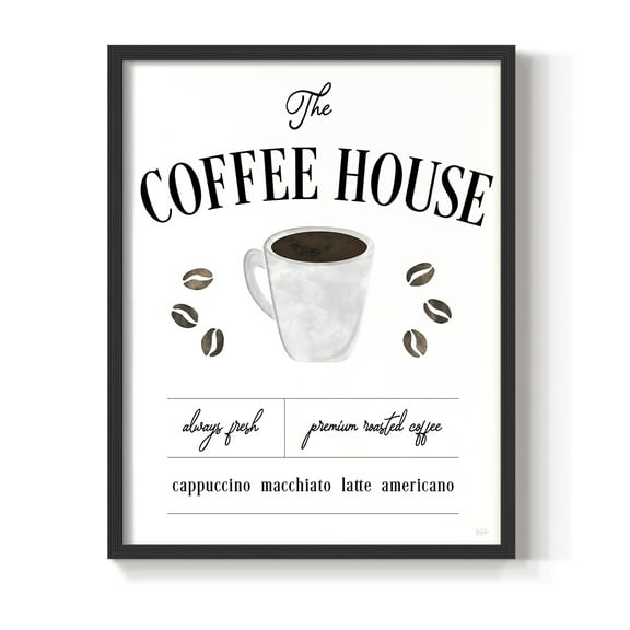 Always Fresh Coffee House in Paper Solid Wood 8 x 10 Framed Print