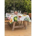 thumbnail image 4 of 60x102 Inch Outdoor Tablecloth with Umbrella Hole Zipper Rectangle Summer Beach Rectangular Tablecloths Outside Waterproof Tropical Coconut Watermelon Straw Hat Patio Table Cover for Picnic Party, 4 of 8