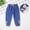 Sky Blue, variant on Children's Jeans Girls' Nail Bead Elastic Flared Pants Children's Patch Denim Pants