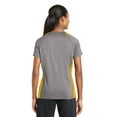 thumbnail image 2 of Sport-Tek Ladies Heather Colorblock Contender V Neck Tee-4XL (Vintage Heather/ Gold), 2 of 6