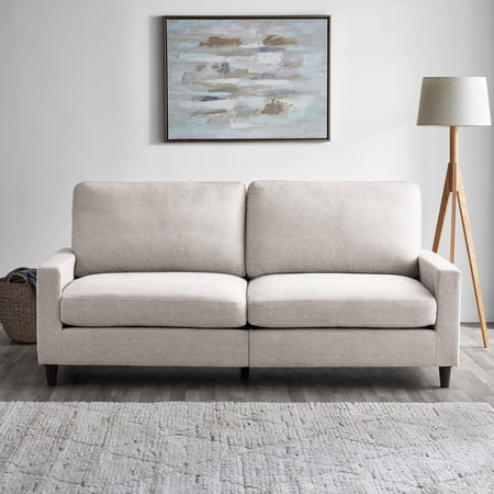 Mainstays 77" Square Arm Sofa, Light Grey