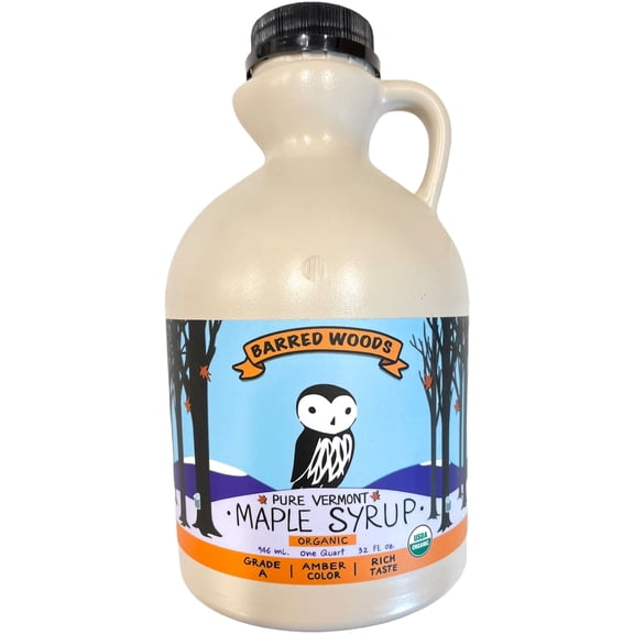 Pure Vermont Organic Maple Syrup - 1 Quart (32 oz) - Grade A Amber Rich