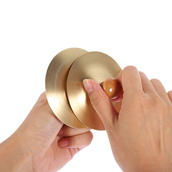LOLIPPYY Small Copper Finger Cymbals, Golden Round Pair Perfect for Music, Dance, Celebrations, Party, and Performance Accessories