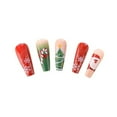 thumbnail image 6 of JYYYBF Christmas Press on Nails 24Pcs Long Fake Nails Stick On Square Nails with Snowflake Santa Candy Cane Design, 6 of 8