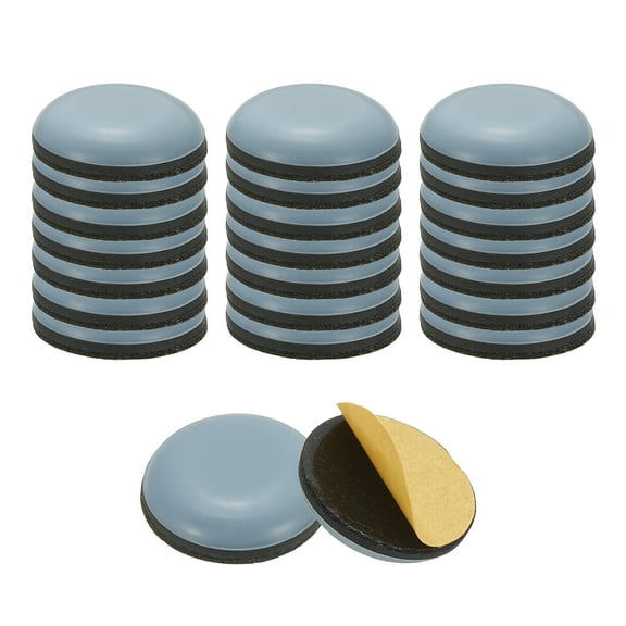 Uxcell 24 Pack Stick Furniture Sliders, 7/8" Chair Slider Furniture Sliding Pads Round Reusable Glides Glider, Blue Gray