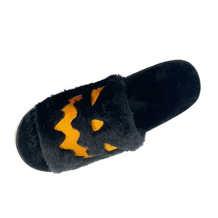 

OJSFQUFP Womens Slide Slippers Home Cow Slippers for Men And Women At Home Cotton Slippers Cartoon Cute Home Warm Cotton Slippers Plush Slippers Black One Size