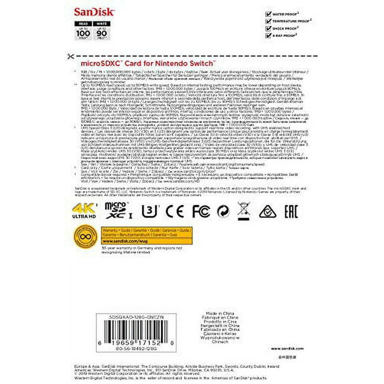  SanDisk 128GB Nintendo Switch SDSQXAO-128G-GN3ZN microSDXC  Memory Card C10 UHS-I 2pc Kit