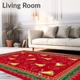thumbnail image 2 of ODIKA 3'x5' Machine Washable Non-Slip Area Rug, Yuletide Melody Entryway Greeting Semicircular Decoration High Traffic Rug, Red, 507192, 2 of 7