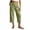 Green, variant on Womens Foldover Waist Straight Capri Pants Adjustable Front Drawstring Side Inseam Pockets Summer Beach Resort Daily Casual Wear Trousers