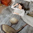 thumbnail image 4 of Homewish Vintage Golf Sports Bedding Comforter Set 7 Pieces, Western Rustic Cabin Full Bedding Set, Grey Olive Wooden Plank Reversible Fitted Sheet Flat Sheet, Lightweight Room Decor, 4 of 7