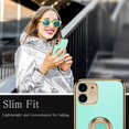thumbnail image 5 of Case for iPhone 11 Case 6.1" Ring Stand Holder Silicone Phone Cases Soft Flexible TPU Electroplated Frame Shock-Absorption Protective Bumper Cover for iPhone 11 - Light Green, 5 of 18